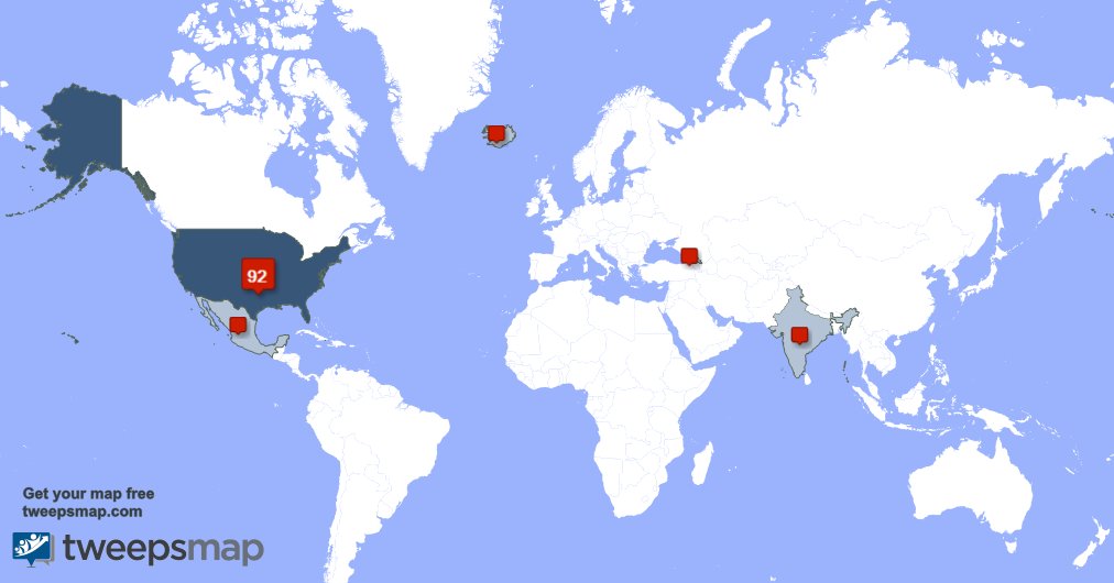 reyeslibrary's tweet photo. My followers live in USA (92%), Iceland(1%)... Get your map: https://t.co/rFb2Zz4Q6b https://t.co/UA8oCWTqA6