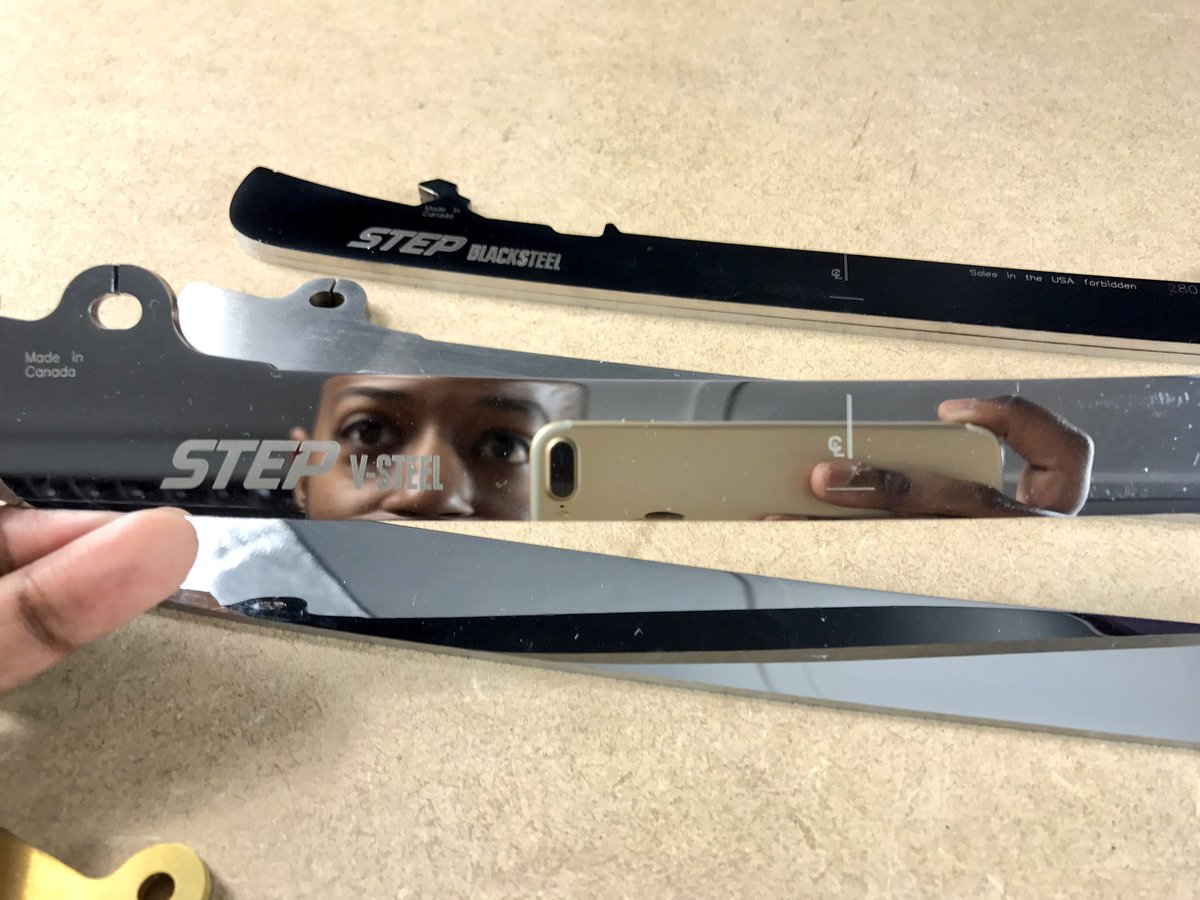 Hockeytutorial's tweet photo. When @stepskates say their V-Steel has a mirror like finish.. They aren't kidding! https://t.co/ftZGdF3yQE