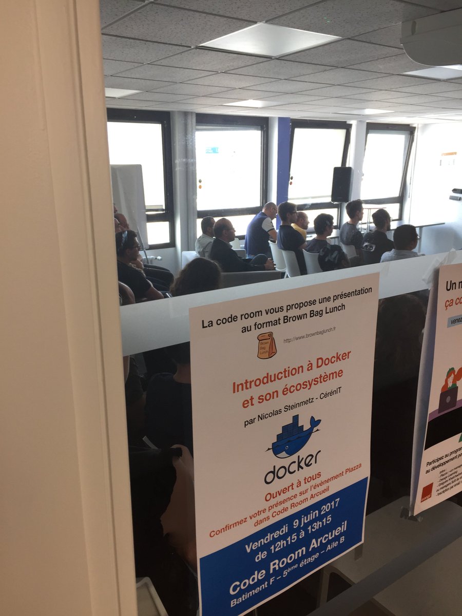 Aujourd'hui chez Orange c'était <a href="/bbl_fr/">BrownBagLunch FR</a> sur Docker et son écosystème. Merci à Nicolas, @_CerenIT,