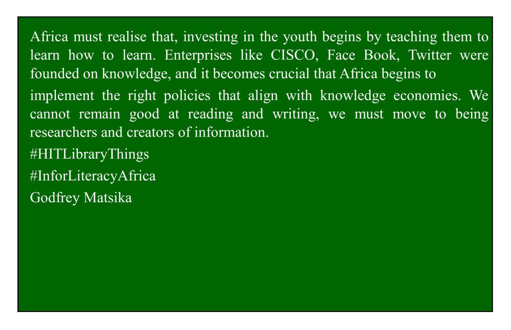 HITLibrarygrp's tweet photo. #HITLibraryThings #InforLiteracyAfrica https://t.co/H8Wb8pzZML https://t.co/bgabAuyD3W