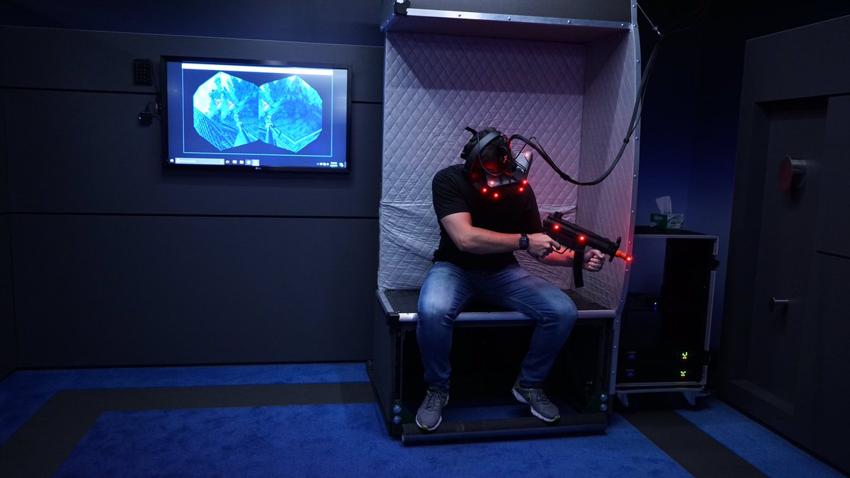 Kripstian's tweet photo. Starbreeze's 220FOV 4k headset with roomscale positional tracking is a real game changer! Try it out at the @imax_vr center in Los Angeles. https://t.co/V51we8E8f0