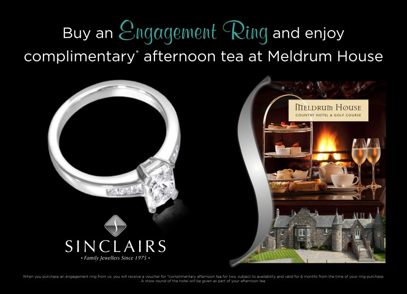 themeldrum's tweet photo. Delighted 2 be working with @sinclairsinfo where if u purchase an engagement ring you receive a complimentary afternoon tea here at Meldrum https://t.co/nTZnnIGvHM