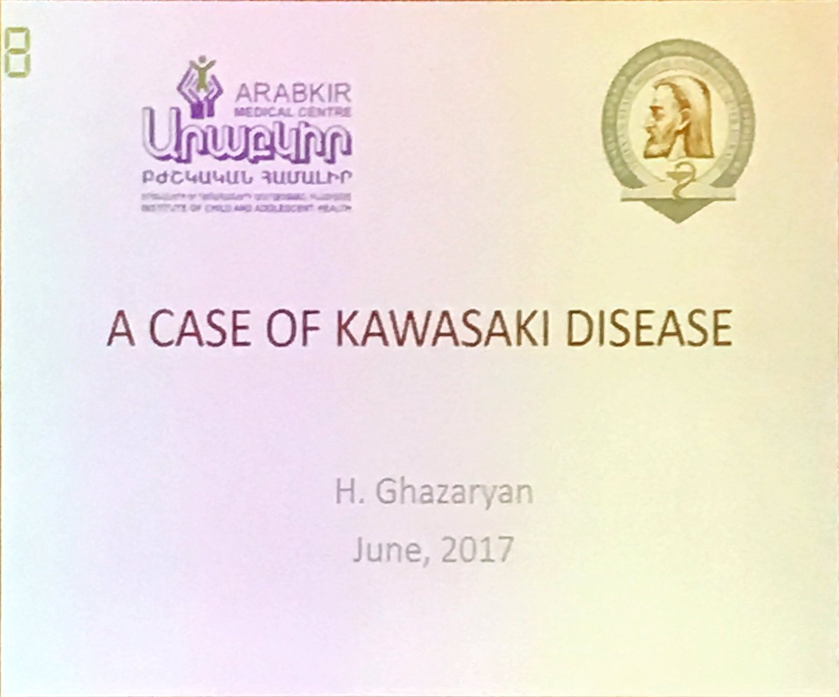 SebJGray's tweet photo. A Case of Kawasaki disease presented by #EURYPA Armenian representative Hrachuhi Ghazaryan #europaediatrics https://t.co/YjRRTrdEAW