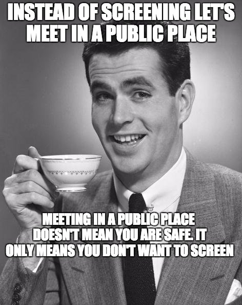 WeArePSgroup's tweet photo. #providersafety @FCK_TER_ #slobbyists with something to hide often try to convince you that meeting them is screening. #clientscreening https://t.co/8ZvlQwcx6H