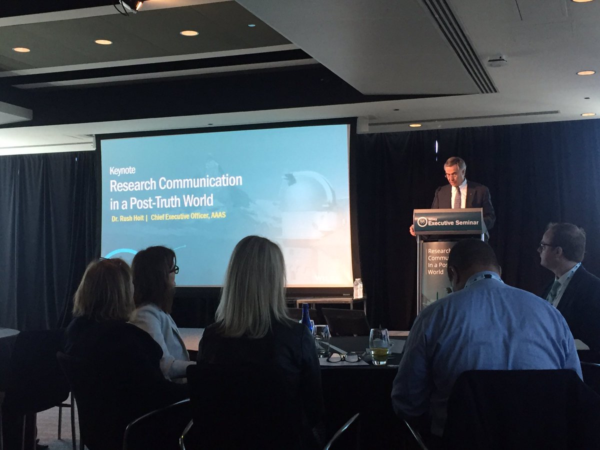 Dr. Rush Holt, CEO of the American Association for the Advancement of Science, at the Wiley Seminar on the future of science #wileyes2017