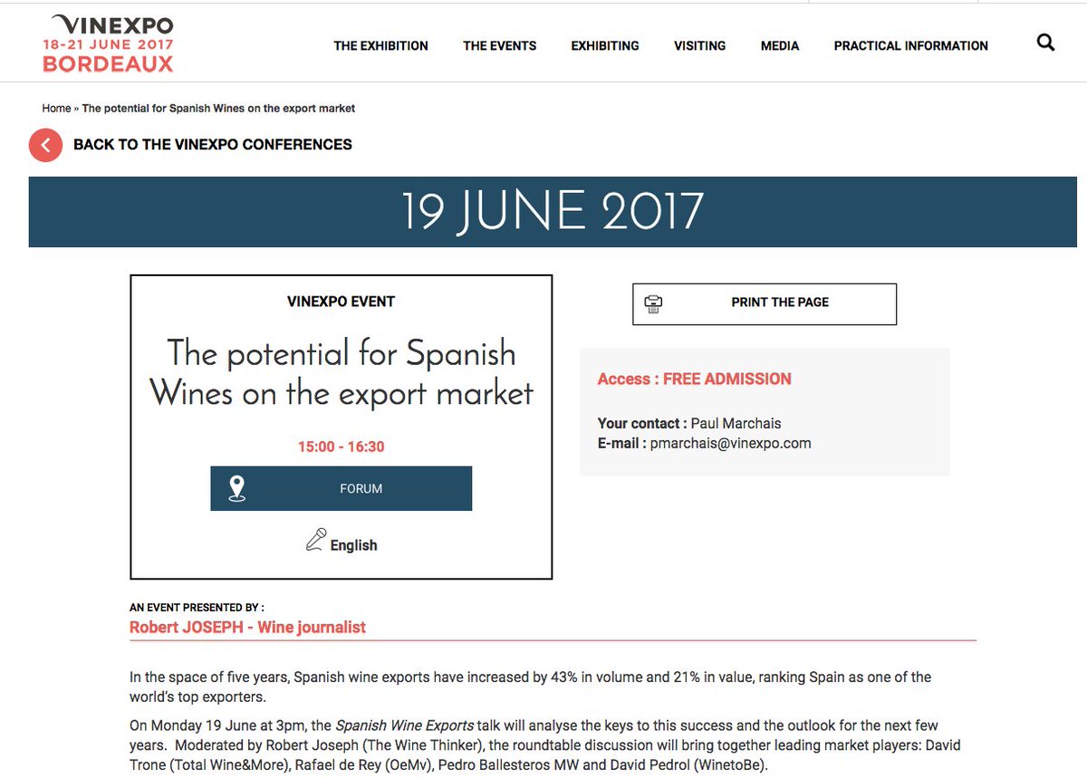 wine thinker (robertjoseph on Bluesky) (@robertjoseph) on Twitter photo Excited to moderate Spanish wine @VINEXPO session with David Pedrol of 1919 <a href="/ballesterosmw/">PedroBallesterosMW</a>, @RdROeMv, <a href="/davidjtrone/">David Trone</a> vinexpobordeaux.com/program/spanis… Excited to moderate Spanish wine @VINEXPO session with David Pedrol of 1919 <a href="/ballesterosmw/">PedroBallesterosMW</a>, @RdROeMv, <a href="/davidjtrone/">David Trone</a> vinexpobordeaux.com/program/spanis…