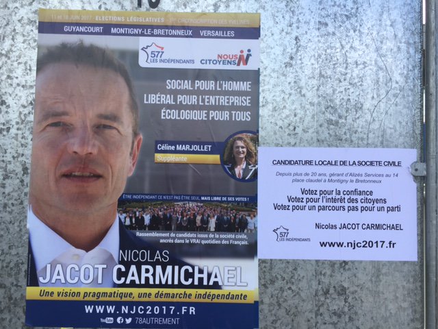 78autrement's tweet photo. Pour  la dernière journée de campagne du premier tour,recollage avant la dernière réunion de ce soir à #Montigny #circo7801 #577independants https://t.co/OVJyRJskp0