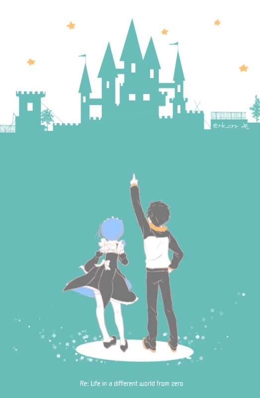 ナツキ・スバル ,レム(リゼロ) 「らくがき 」|よもひろ🐇のイラスト