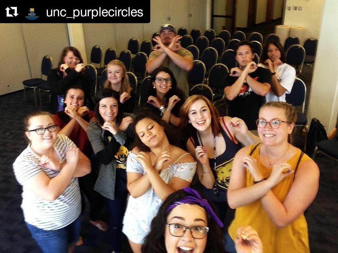 UNCBearsNSO's tweet photo. #Repost @unc_purplecircles #OLGroupSelfie
・・・
Purple circles!! 💜🐻 #CircleUp #UNCbears #uncbearsnso https://t.co/6spntr4xz8