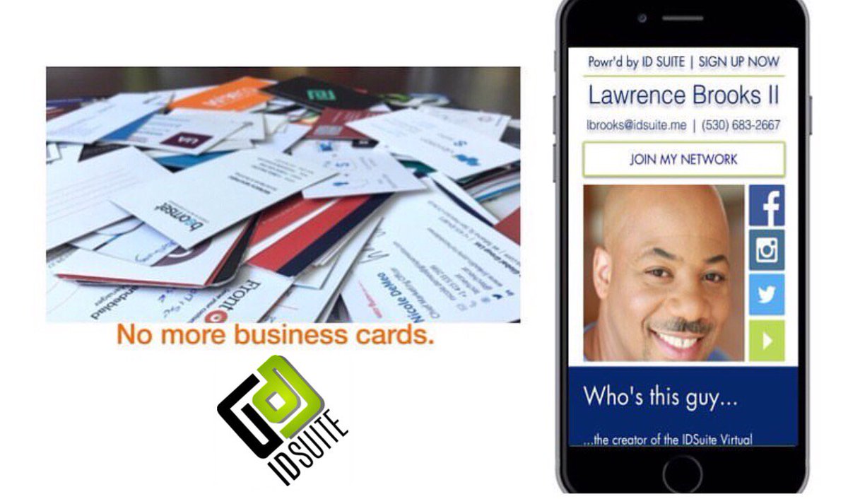 theidsuite's tweet photo. No more #business cards everywhere! This is the new way to #network with awesome people! Virtual media cards. Visit https://t.co/fLxfwHUoI6 https://t.co/A3h0SfsPFX