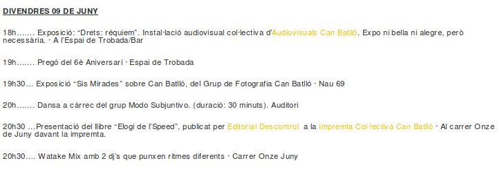 CanBatllo's tweet photo. #Avui divendres comencem a celebrar el 6è aniversari #6aCB!, des de 18h fins la matinada!! Pregó a 19h.
#Sants #Hostafrancs #LaMarina #BCN https://t.co/8gB1sgIW6M