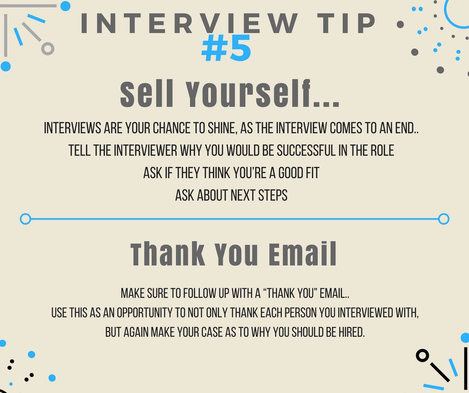 MTSGStaffing's tweet photo. Happy #FRIDAY! #Day5 of #InterviewTips! Take time to review all our tips before it is time for an #interview! #InterviewHelp https://t.co/SvODWLkM9B