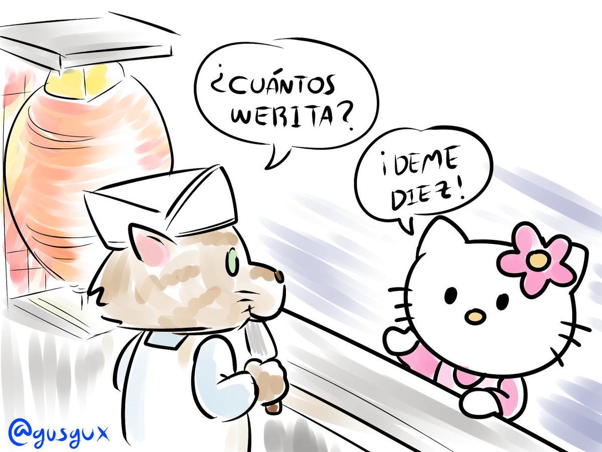 Gusgux's tweet image. Hello Kitty Taquera ha visitado tu timeline. Dale RT para que no te falten los tacos y sigas siendo adorable sin importar cuantos comas.