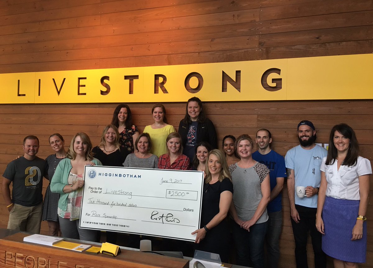 Many thanks to <a href="/HigginbothamIns/">Higginbotham</a> for their generous sponsorship of our <a href="/TeamLIVESTRONG/">TeamLIVESTRONG</a> Honor 5k/10k! #oneinthefight #livestrong