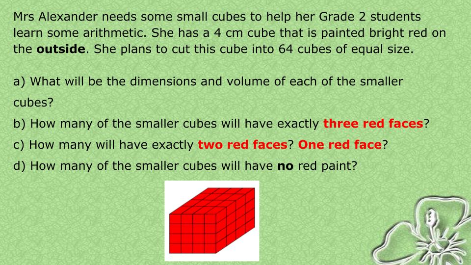 KiciaRashid's tweet photo. Our Challenge Question today - Painted Sides of a Cube #geometryjourney https://t.co/SDeCO8QFRI