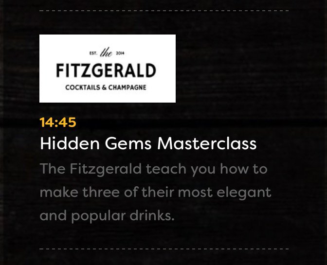 Eat_Drink_Fest's tweet photo. Head over to the #DrinksStation now and join @TheFitzgeraldNQ as they take you back to the 1920s for a drink or two https://t.co/2MlPf6zSfp