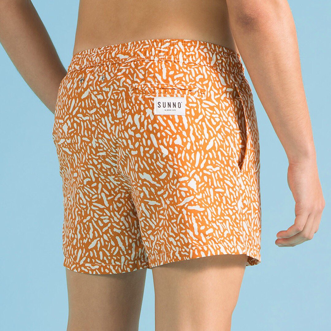 #Unmistakable prints — Traces orange swim short. Shop it now at our online store.
#SunnobyBeneCape #SwimShorts