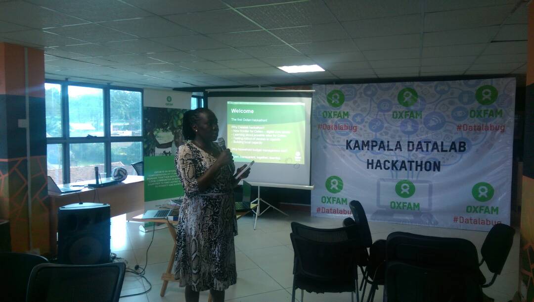 OxfaminUganda's tweet image. @OxfaminUganda Head of Programs addressing the #datalabug  hackers