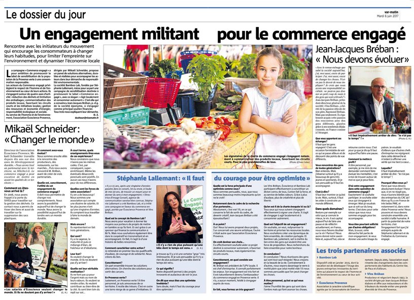 BambooLab_fr's tweet photo. @Var_Matin a consacré une double page au @Commerce_Engage dans son édition du mardi 6 juin ! 🙂 #Congratulation #EcoscienceProvence https://t.co/19BQ5GFayt