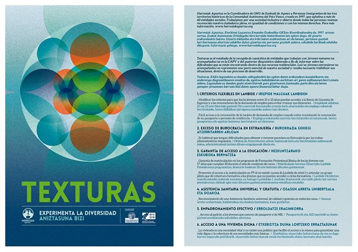 caritas_bizkaia's tweet photo. HarresiakApurtu: https://t.co/1qgw5TEkKE, campaña sobre jóvenes extranjeros/as no acompañados/as#Texturas #Experim… https://t.co/jIa1KYtYgO