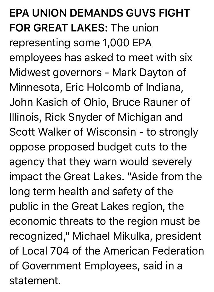 704afge's tweet photo. In @Morning_Energy, we urge @GovMarkDayton @GovHolcomb @GovRauner @JohnKasich @onetoughnerd @GovWalker to oppose @EPA Region 5 cuts. https://t.co/f0dySwi7Yr