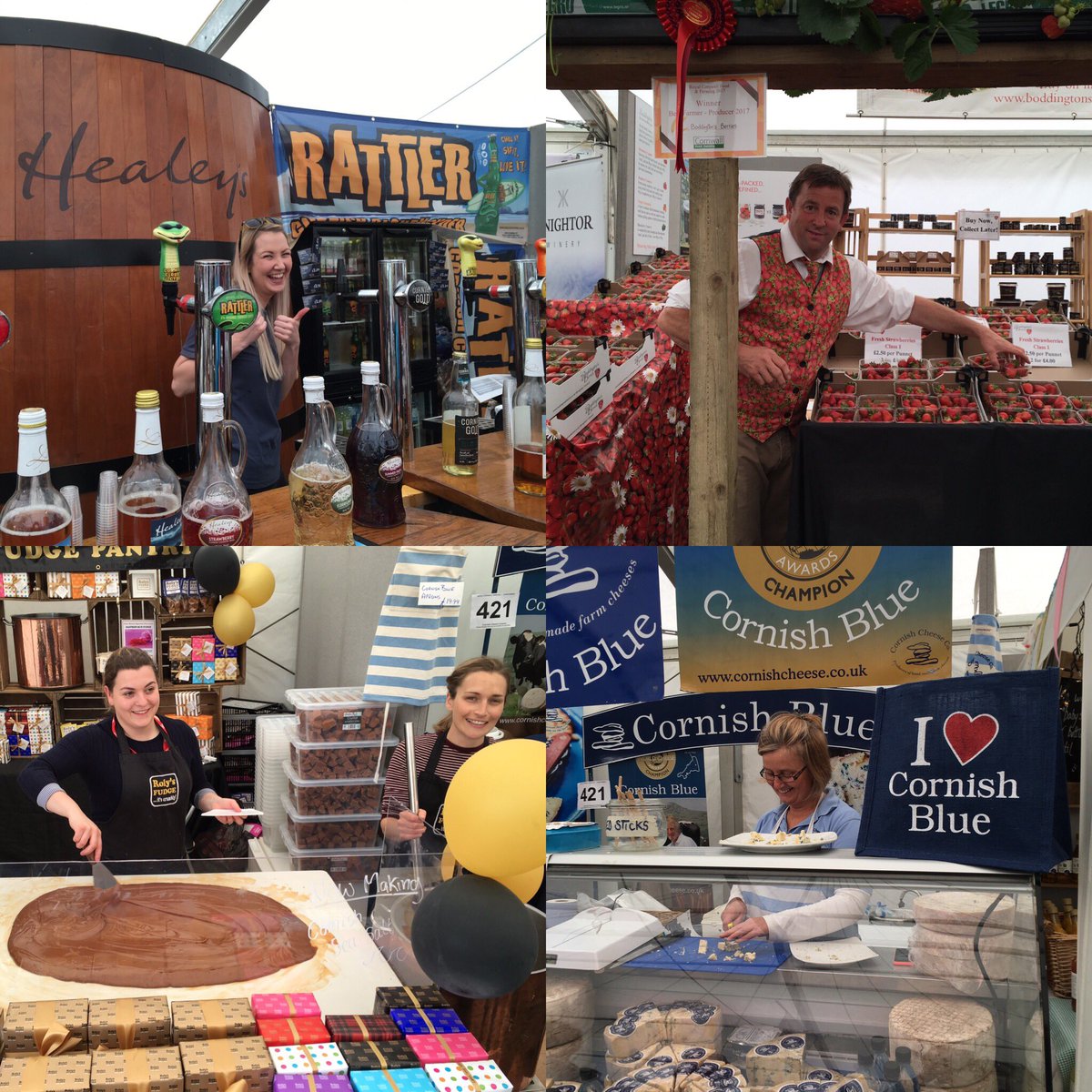 #ff Big Up our fellow Cornish makers in the Food and Farming Pavilion <a href="/RattlerCyder/">Rattler Cyder® 🐍</a> <a href="/Boddingtons__/">Boddington's Berries</a> <a href="/1cornishblue/">Cornish Blue</a> <a href="/RolysFudge/">Roly's Fudge</a>