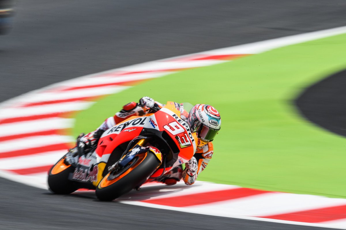 marcmarquez93's tweet photo. FP2-P.1! ✊🏼 #CatalanGP #MotoGP #Barcelona https://t.co/LpagYk95It