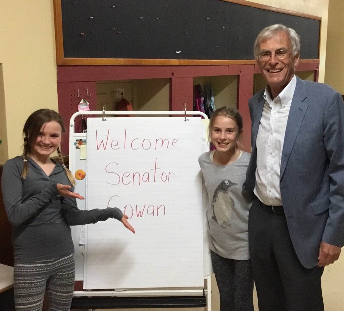 Lkennedy37's tweet photo. Honored to welcome @SenCowan to @Tupper1930 Learning about Parliament @JustinTrudeau https://t.co/L0AyOTUtZe