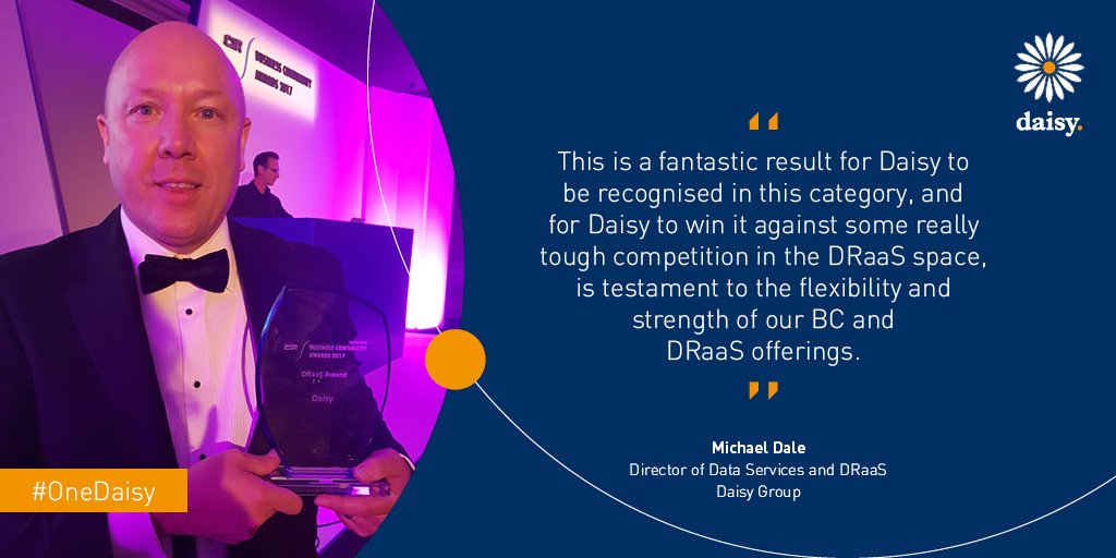 Daisy_Group's tweet photo. Delighted to announce @CIR_Magazine has awarded us the #DRaaS Award at this year's #BusinessContinuityAwards Read: https://t.co/kP3CS1OQBx https://t.co/bg2vrGPgIb