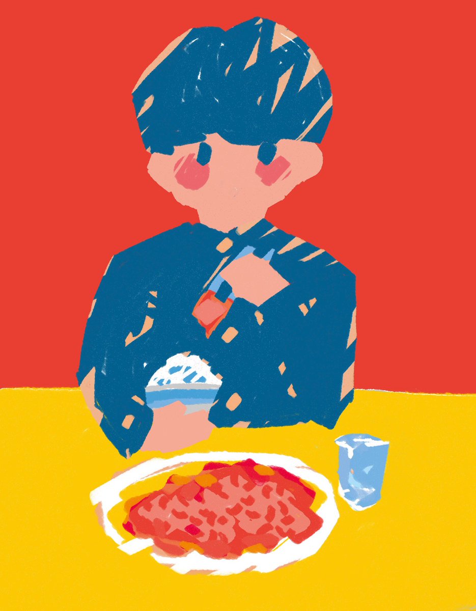 ゆきまる お昼にエビチリ食べました Illustration Photoshop Lunch Ebichiri イラストレーション イラスト好きな人と繋がりたい エビチリ ランチ