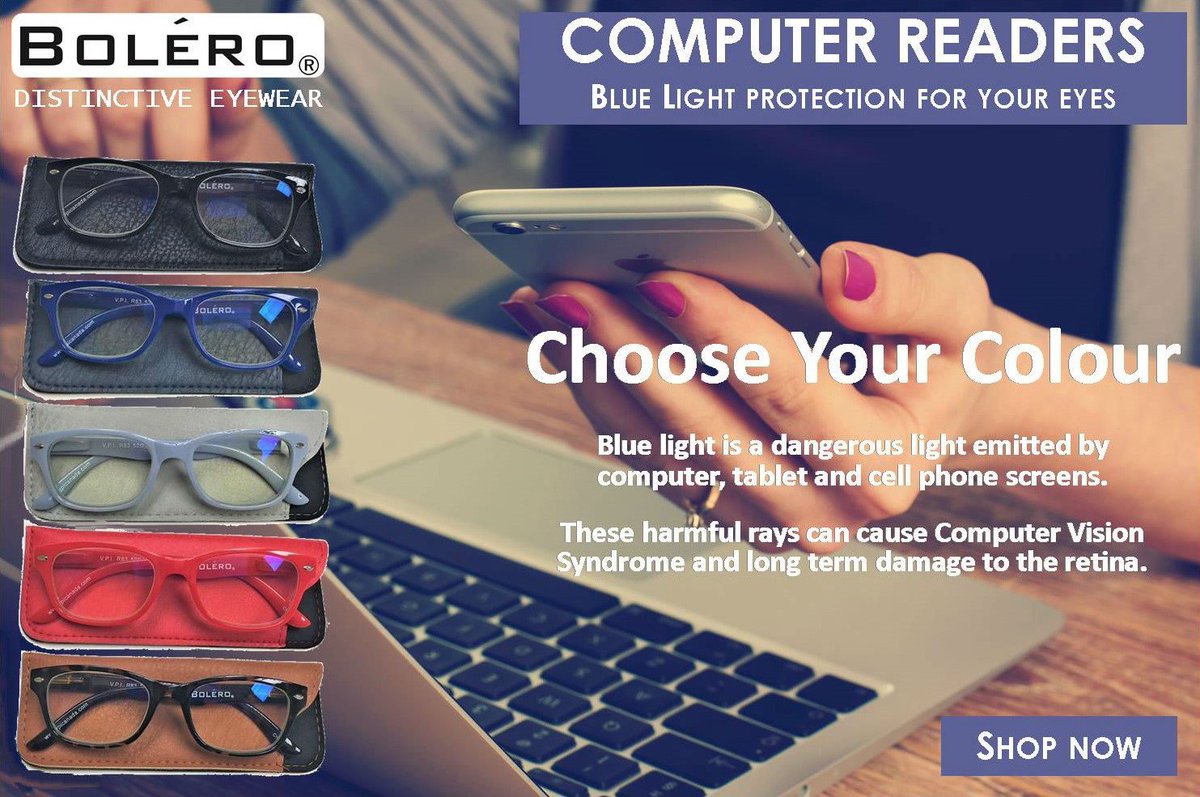 boleroeyewear's tweet image. Protect your eyes from Blue Light on all your screens ow.ly/sZ1W30ctbfL #ComputerReaders #DistinctiveEyewear #BoleroEyes #VPICanada