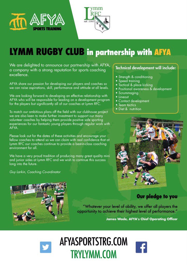 afyasports's tweet photo. The AFYA Team for Sunday @LymmRugbyClub is looking forward to it! #fortheplayers
# Wadey Scott Juan Lynne Ben https://t.co/3EoztX3v2K