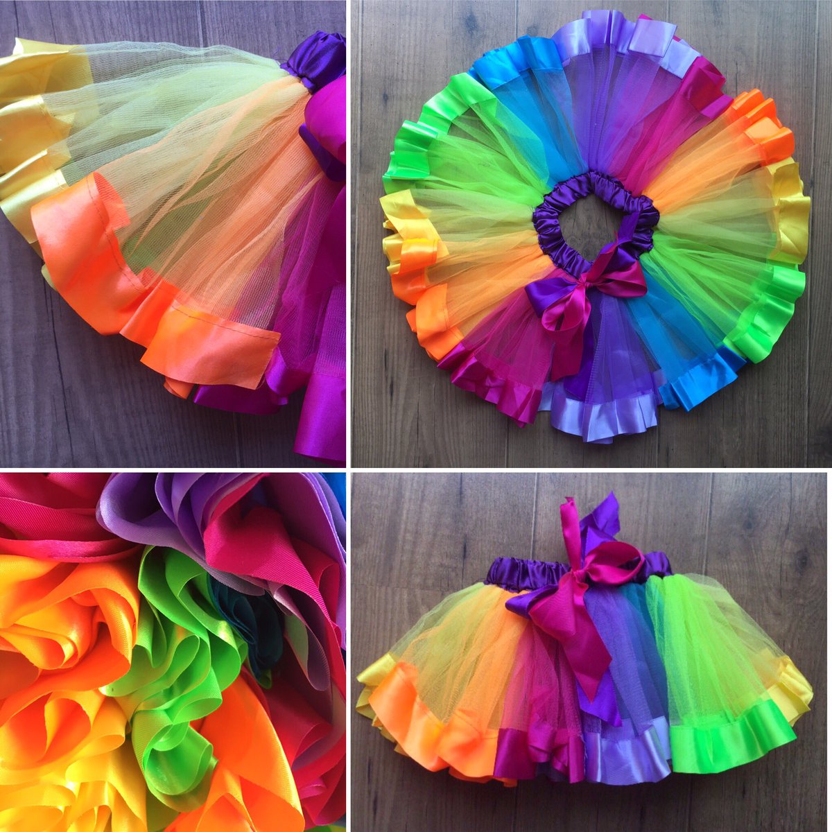 Adorable child's tutu in a rainbow of colours. Available in small, medium and large for babies, toddlers and small children. #colour #tutu