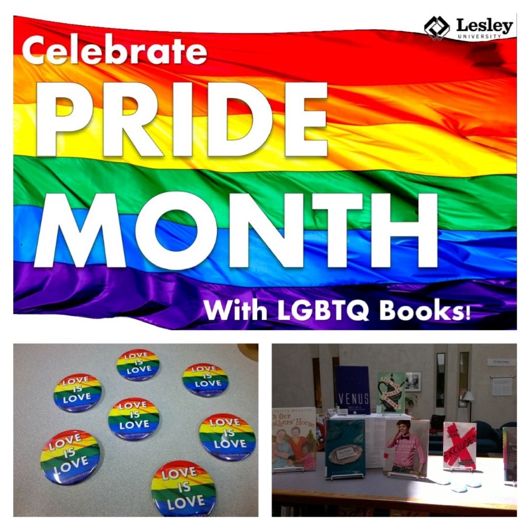 lesleyulibrary's tweet photo. Celebrate #LGBTQ #PrideMonth with great books and a free #loveislove button! https://t.co/FiMYhQuMxA