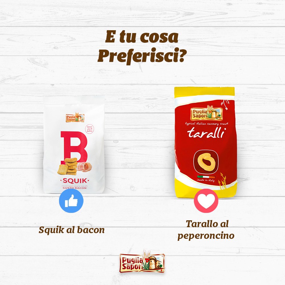 PugliaSapori's tweet photo. #Squik al #Bacon🥓vs #Tarallo al #Peperoncino🌶 Tu quale scegli?😋
Partecipa al nostro #SocialVote su Fb 👉 https://t.co/AX4BbYtftl https://t.co/mfjIvk9ElN