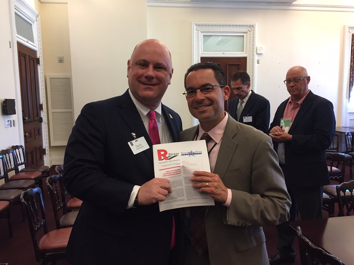 At White House meeting sharing paper by <a href="/TPPF/">Texas Public Policy Foundation</a> and <a href="/RSI/">R Street Institute</a>  on negative effects of BAT for TX insurance consumers. bit.ly/2ra0UR7