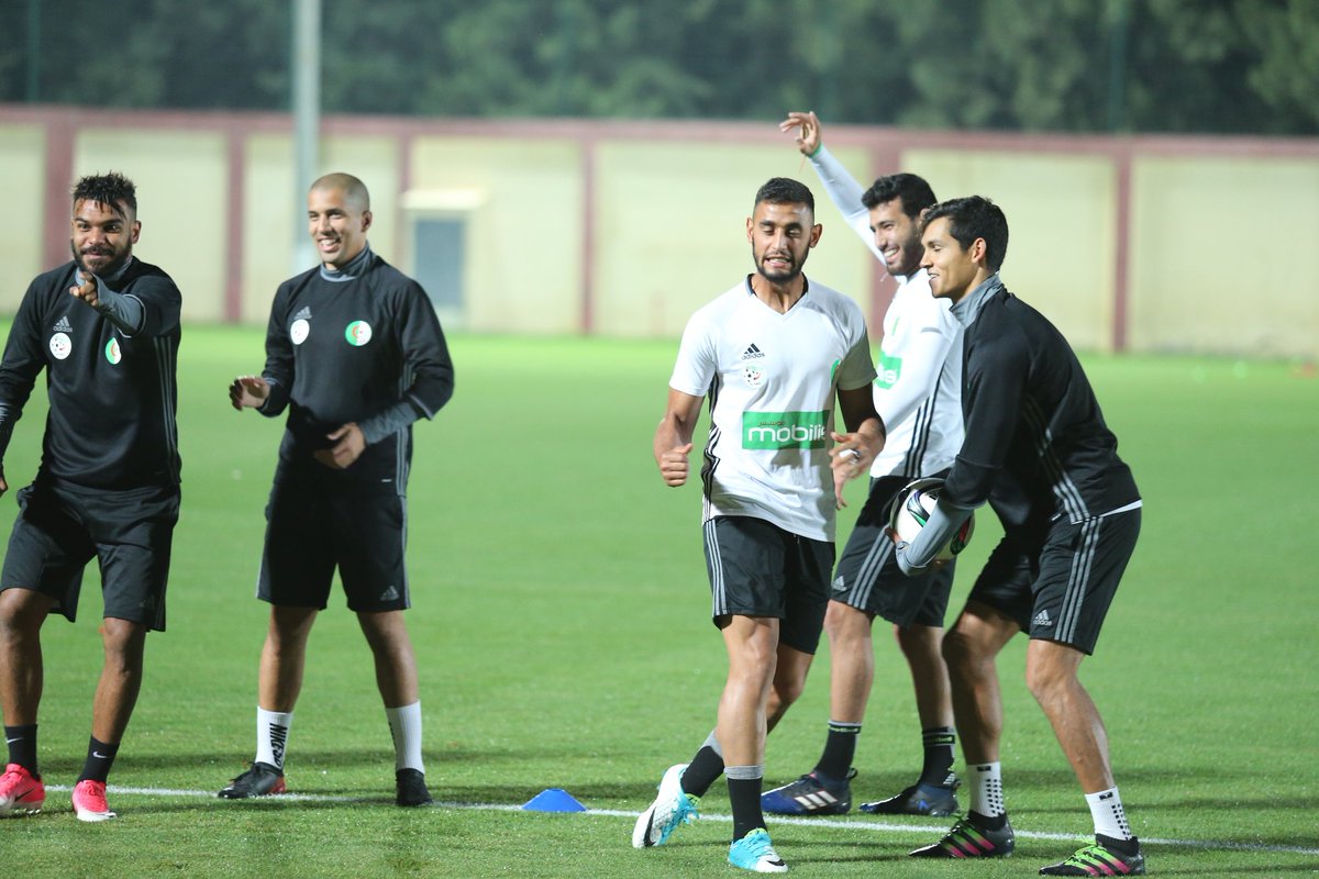 LesVerts's tweet photo. أجواء عائلية واخوية رائعة تميز تدريبات الخضر تحضيرا لمباراة الطوغو 💪✌
#TeamDZ #LesVerts #ALTOG https://t.co/3pHdt8VpNt