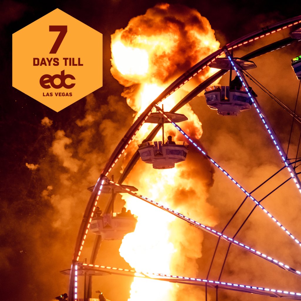 EDC_LasVegas's tweet photo. 1 WEEK TO GO! 🔥 🙌 💥 #EDCLV2017 https://t.co/qEEcIbmYDo