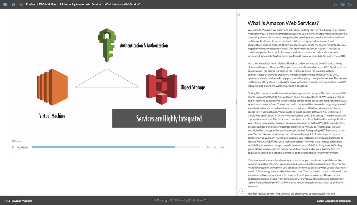 We are happy to announce the filming of our book. AWS in Motion introduces Amazon’s cloud in 3 hrs of video lessons. buff.ly/2rch87p