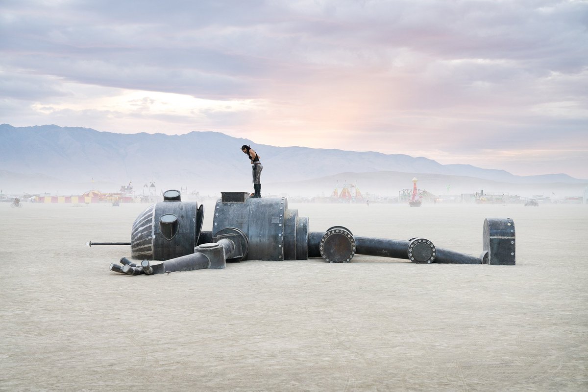 burningman's tweet photo. Meet Mechan 9 by Tyler FuQua Creations. (📷: @marknixonstudio) Our Instagram has more eye-popping shots. https://t.co/jWlp8dyP2n https://t.co/5nQ1Vfey9o