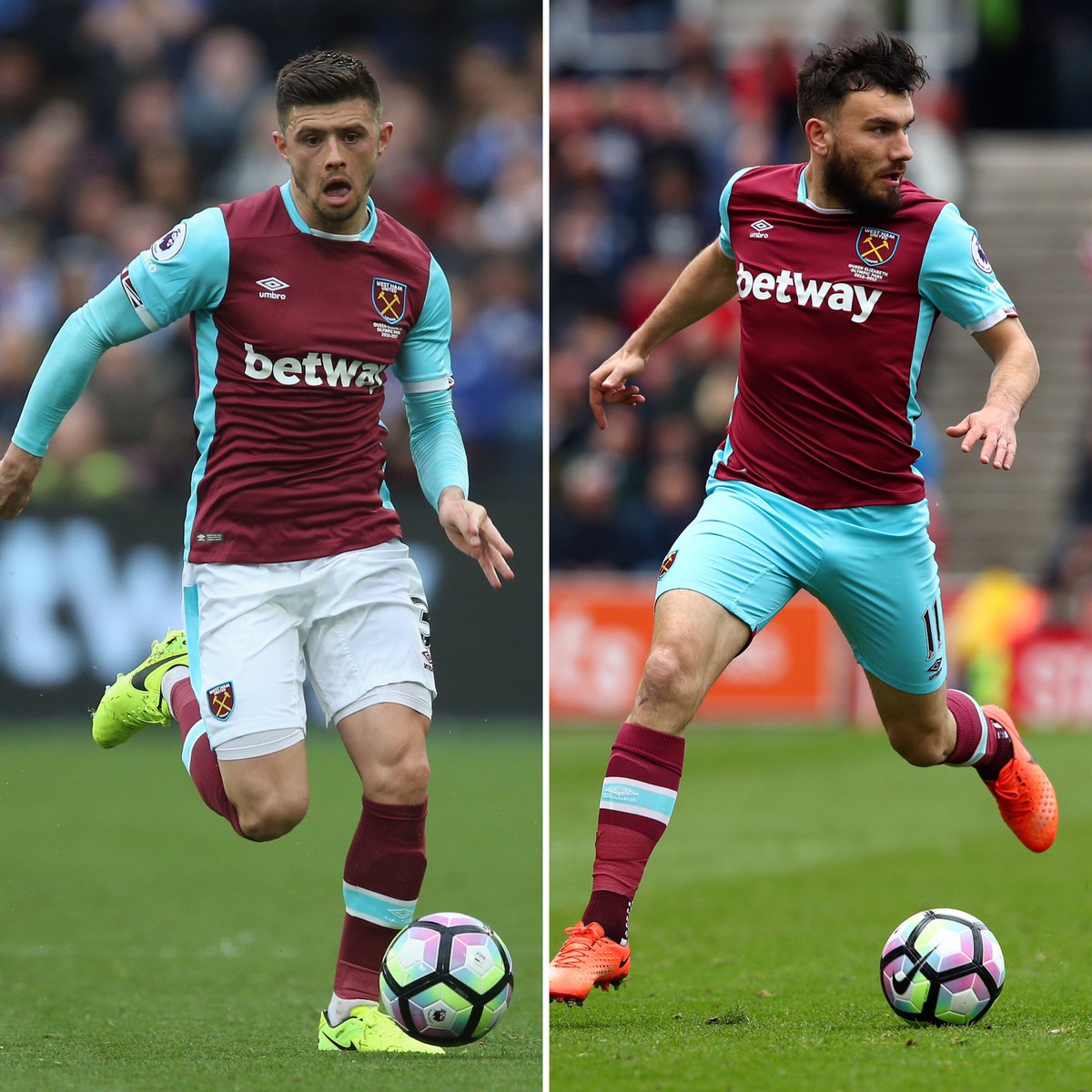 WestHam's tweet photo. Good luck today @Aaron_Cresswell and @robsnodgrass7! https://t.co/671vTOIzfq