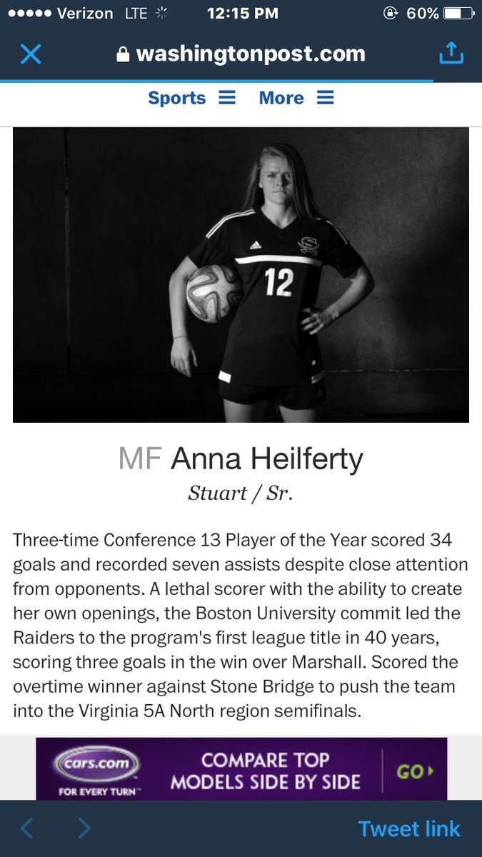 wolvesgsoc's tweet photo. 2017 ALL-MET Girls Soccer player of the year... ANNA HEILFERTY!! Couldn't be more proud of our Senior captain!! BU is lucky to have her❤️⚽️🎉 https://t.co/XVa4Dc28EH