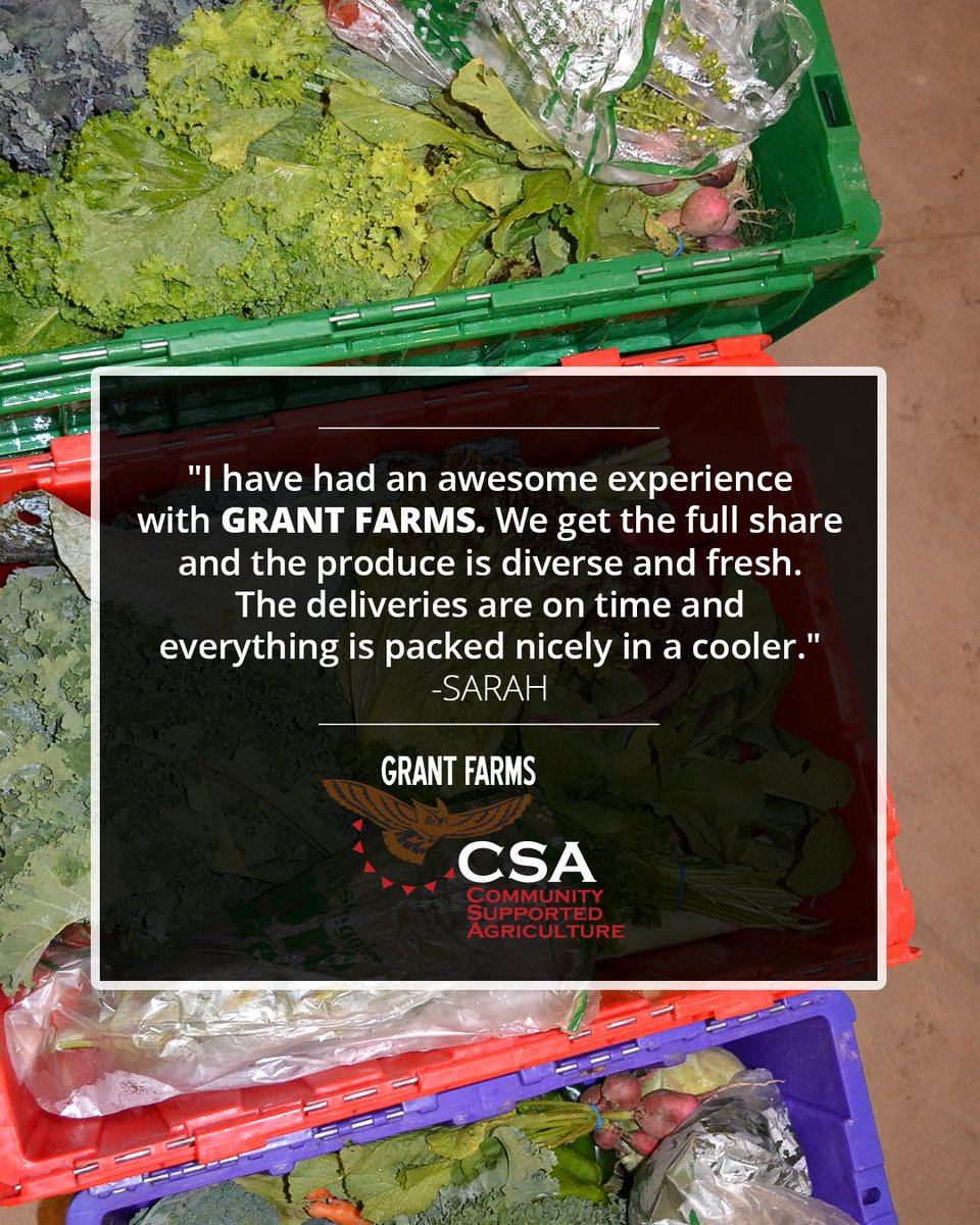 GrantFarms's tweet photo. We're so glad you've enjoyed your #CSA shares, Sarah. Thank you for supporting local farmers! https://t.co/UuZiuwJO58