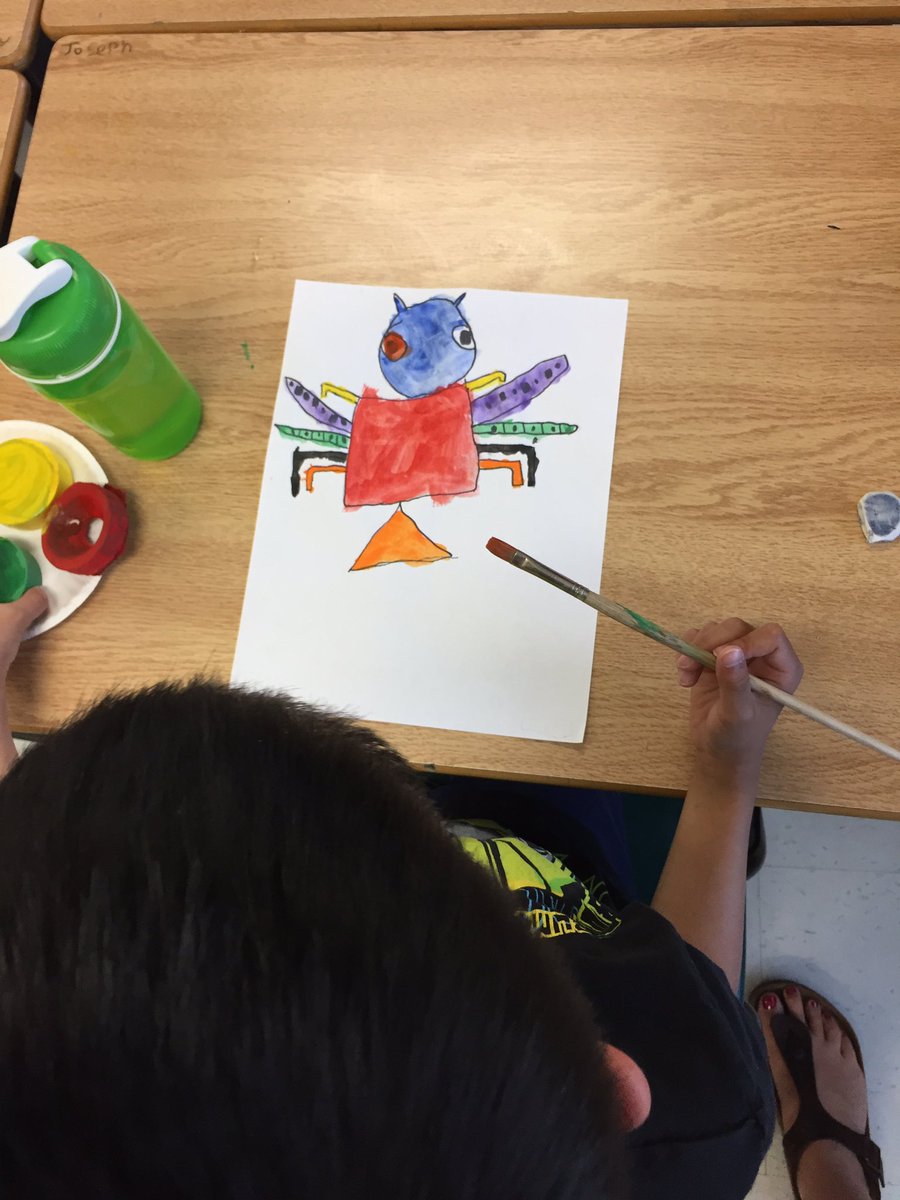 newsfromK124's tweet photo. Painting our imaginary insects with vibrant colours! #podart #podscience #podmath https://t.co/BNlaerddhH