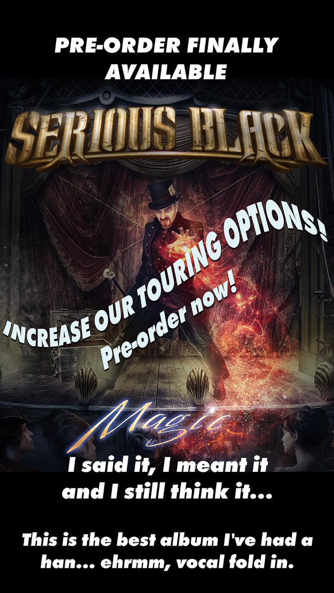 Do us and possibly yourself ;) a favor. Pre-order now and make sure we have good touring options! bit.ly/2t1P08q