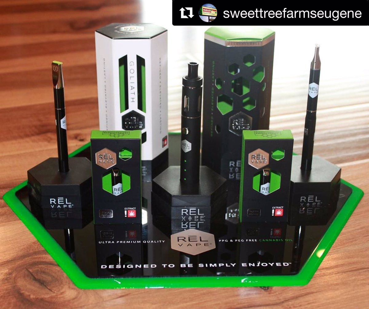 relcanna's tweet photo. #Repost @sweettreefarmseugene
@relvape just hit the shelves!
#ommp #ommppatient #ommpgrower #eugenedispensary #eugeneoregon #vape https://t.co/Rpya4jLbqM