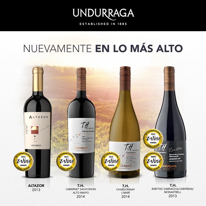 ¡El mejor de Cauquenes y 3 medallas de oro!  Grandes premios para Undurraga en International Wine Challenge. #Orgullosos #IWC #ViñaUndurraga