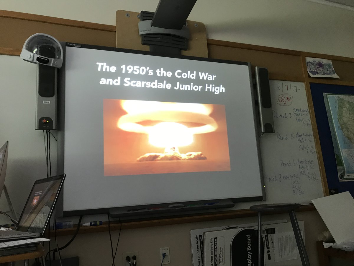 Ftn8SS's tweet photo. #FTN8 hosts Mr. Rambone and his "Cold War/Scarsdale Junior High" presentation. The history of our building comes alive! #scarsdalemspride https://t.co/nsyYe7AeQo