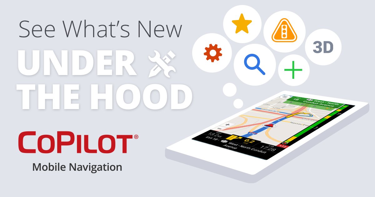 🚦Just released: New driver-friendly menus, redesigned views &amp; more: blog.copilotgps.com/na/?p=12208. Available for iOS, coming soon to Android