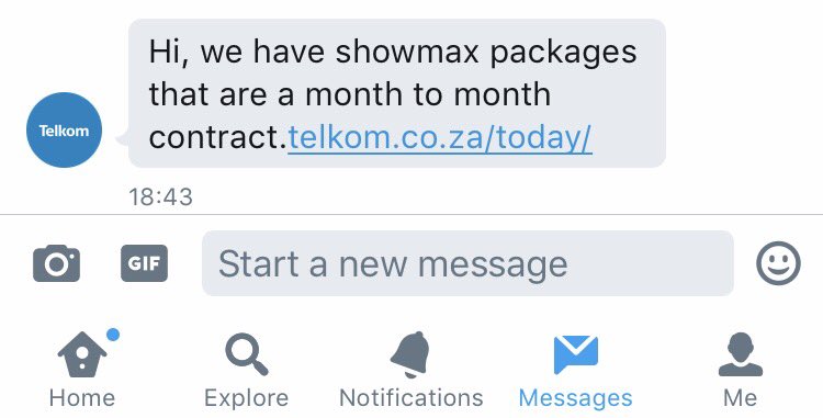 Kea_AM's tweet photo. I ask @TelkomZA about their most appropriate internet package for the needs I have and they tell me about Showmax. #LiteracyChallenges 🤦🏾��️ https://t.co/CxUpn1WznK